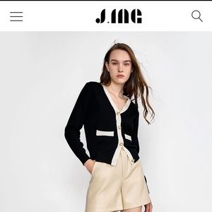 J.ING Lealia Black Contrast Knitted Cardigan